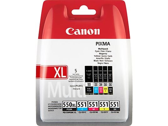 CANON PGI-550/CLI-551 PGBK/BK/C/M/Y Multi Pack - Cartuccia ad inchiostro (Colore)