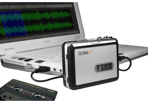 TECHNAXX 3338 DigiTape DT-01 Digitales Konvertierungsgerät für Audio- Kassetten, Silber/Schwarz HiFi-Adapter & Spezialzubehör