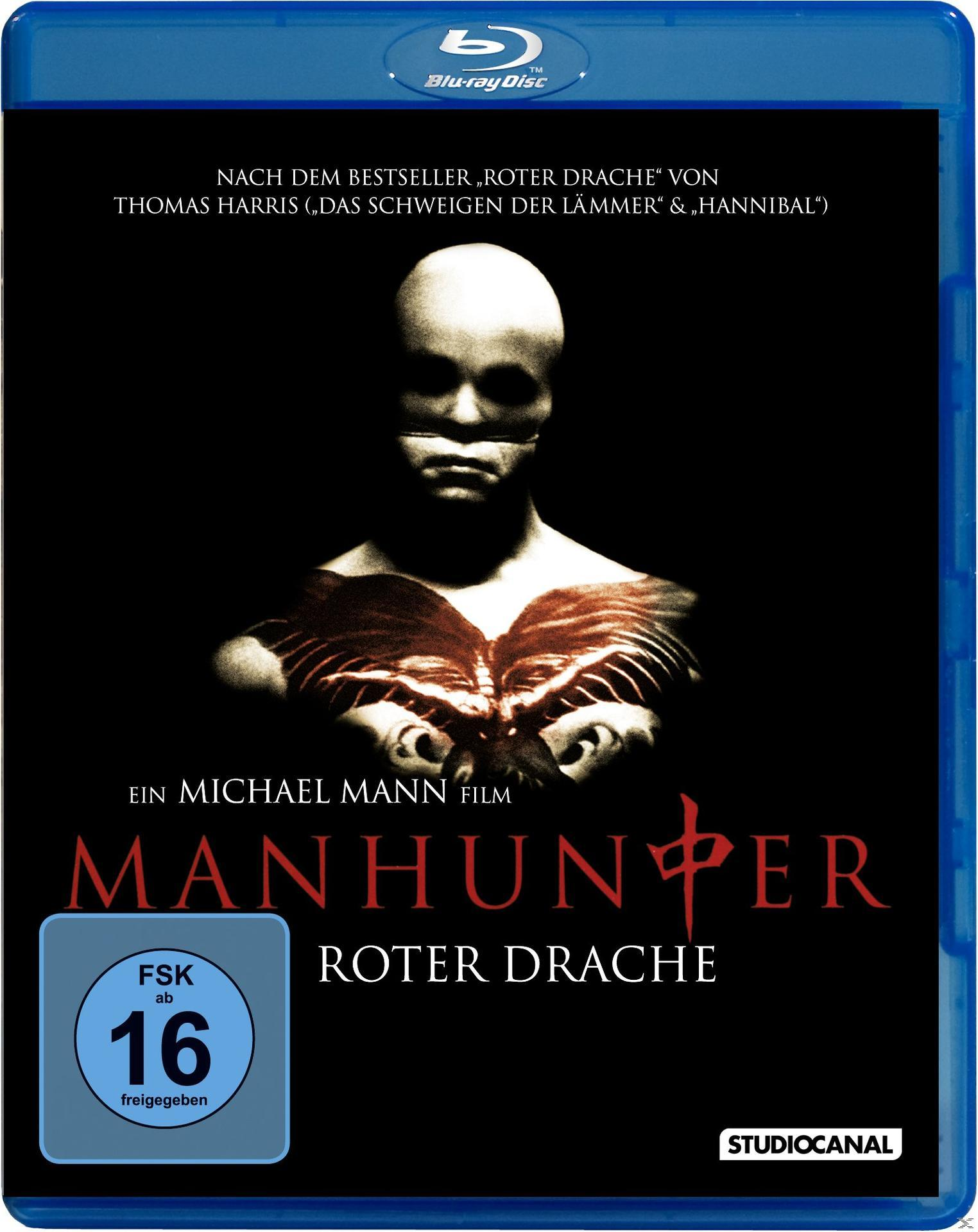 Blu-ray-Cover: Filmplakat, dunkler Hintergrund, Männergesicht, roter Drache. Deutscher Text.
