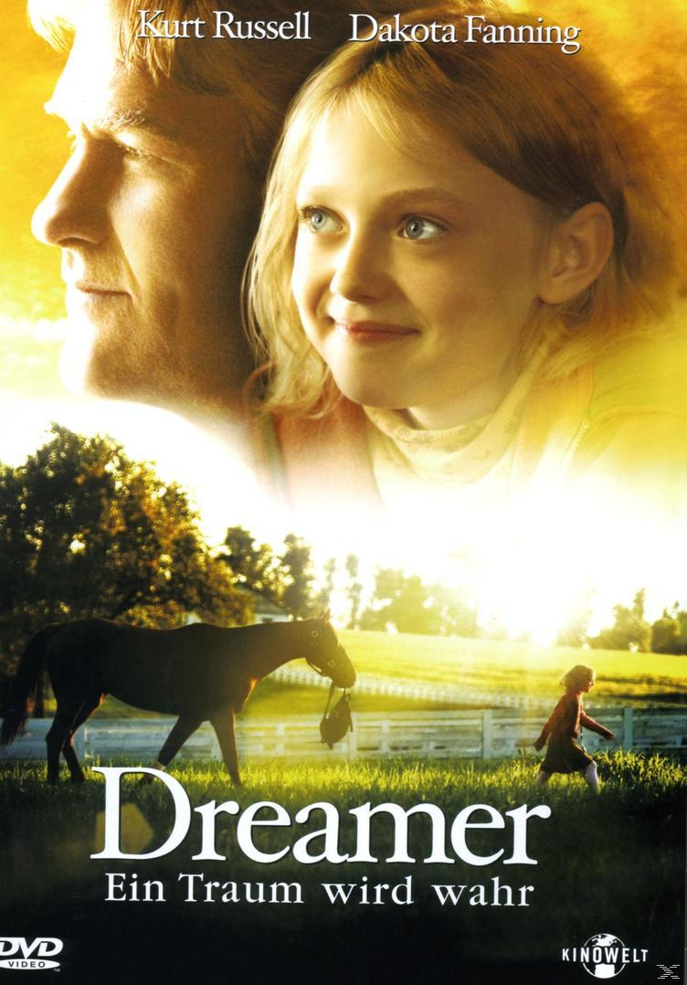Filmposter: Kurt Russell und Dakota Fanning, ein Pferd und ein Mädchen, das auf einem Feld rennt.