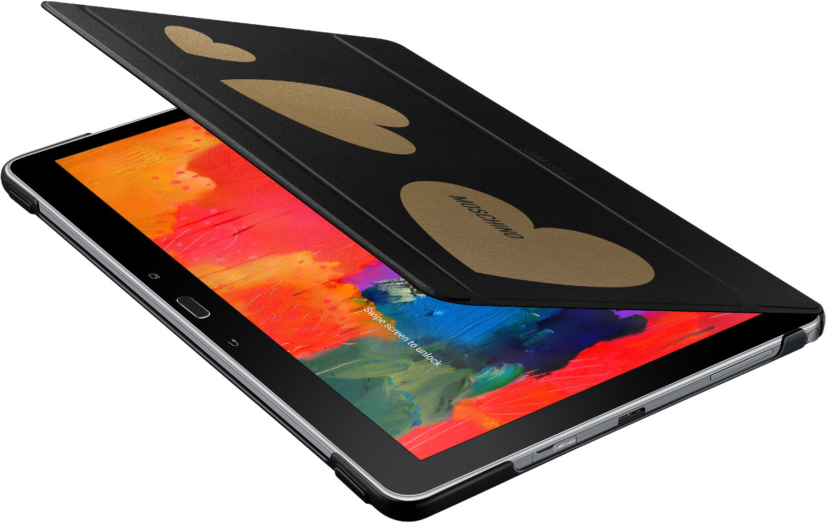 SAMSUNG Diary Case, Bookcover, Samsung, Galaxy Note PRO/TabPRO, Schwarz/Gold/Herz