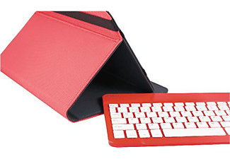 Funda con teclado para tablets de 10,1 pulgadas - Silver HT Gripcase, rojo, aluminio