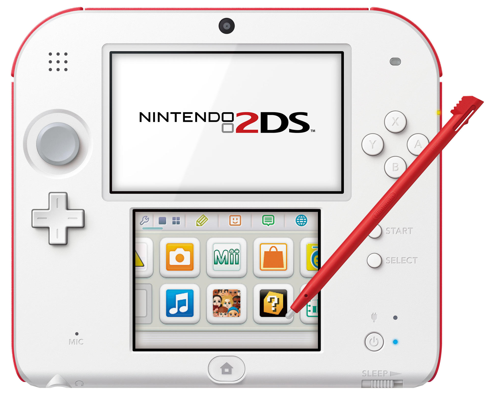 Consola - Nintendo - 2DS, Roja y Blanca + Tomodachi Life (Preinstalado)