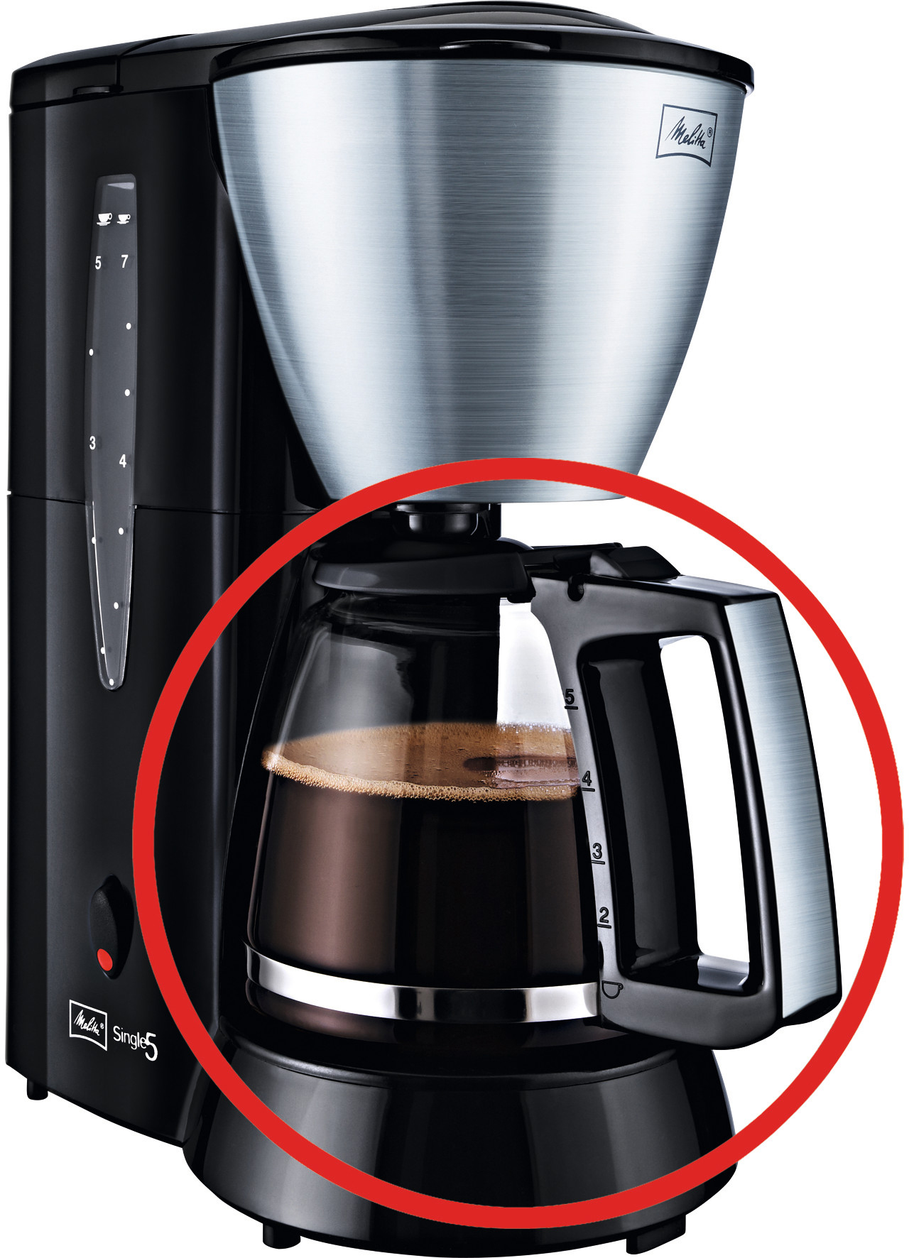 MELITTA Single 5® Typ M 720 Glaskanne Schwarz/Transparent