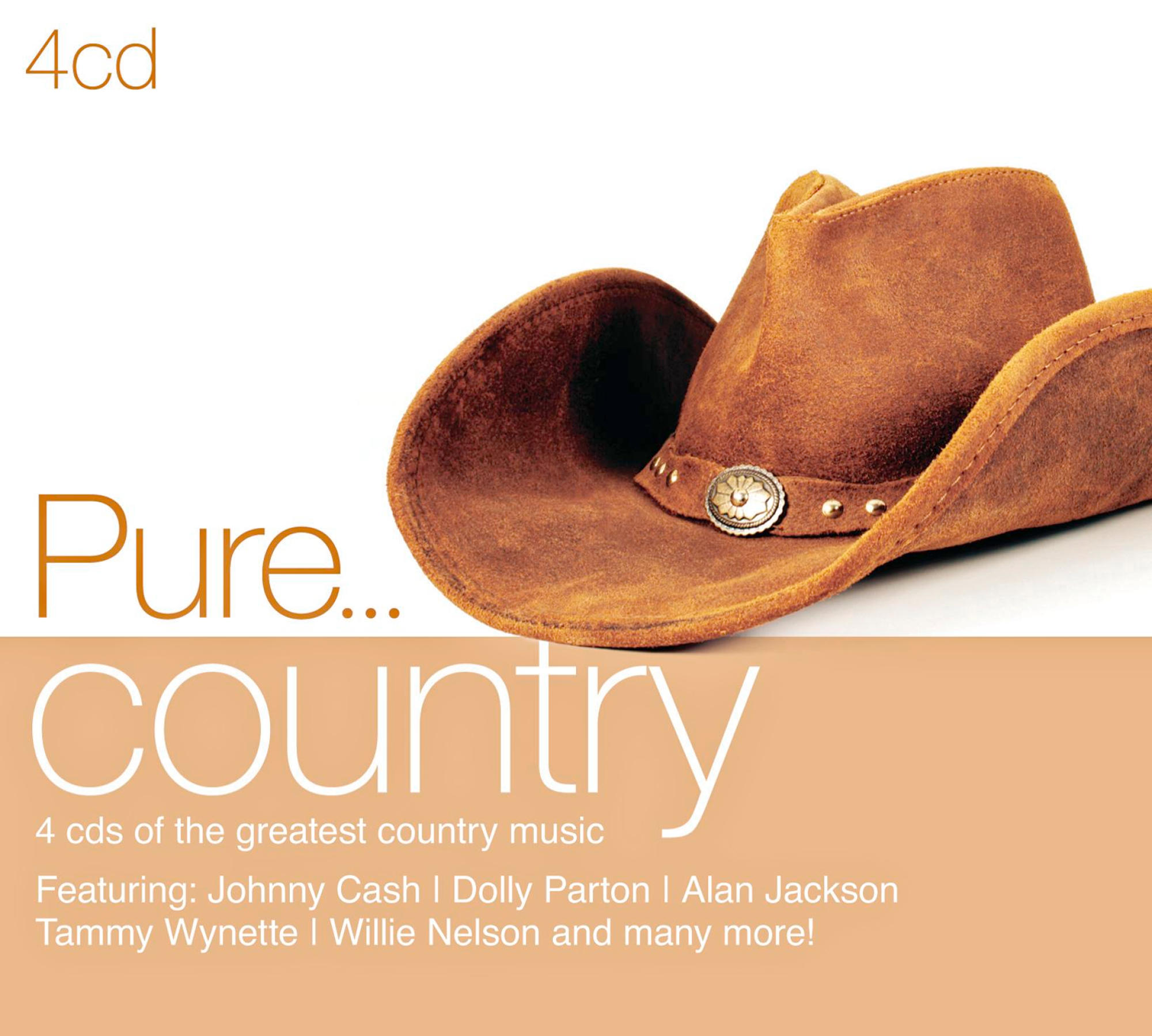CD-Cover: Brauner Cowboyhut, Titel 'Pure Country', mit Country-Musik-Künstlern.