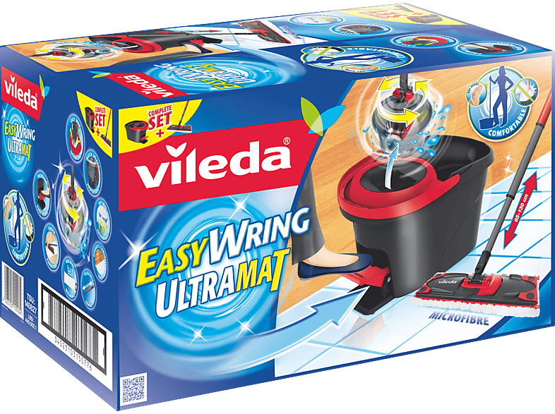Vileda Turbo EasyWring & Clean Kit De Nettoyage Complet Avec Seau