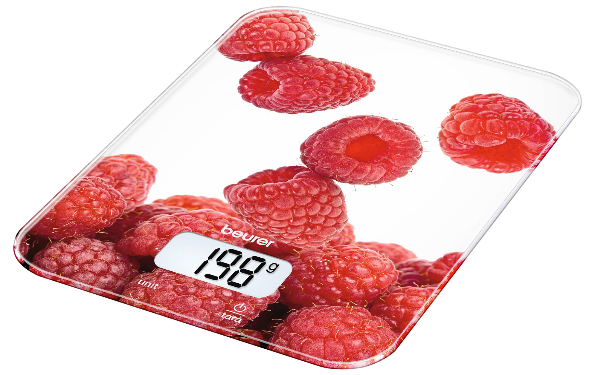 Balanza de cocina - Beurer KS 19 Berry, Peso máximo 5 kg, Escala de medición 1 g, Display digital