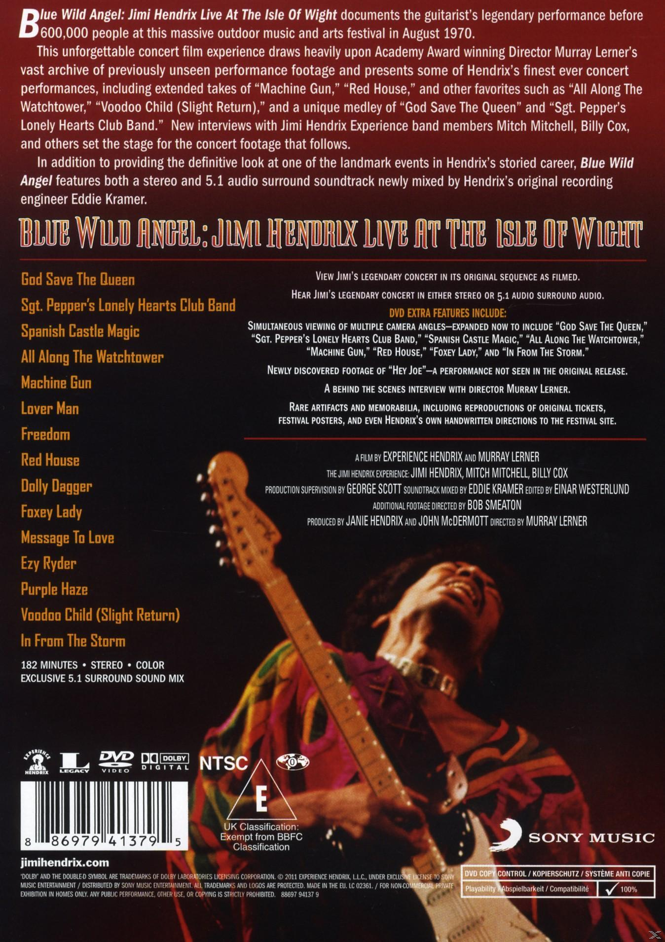 ANGEL - BLUE - (DVD) Hendrix WIGHT Jimi WILD - LIVE ISLE OF AT