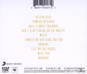 Rückseite einer Foster the People CD. Trackliste mit Barcode und Sony Music Logo.