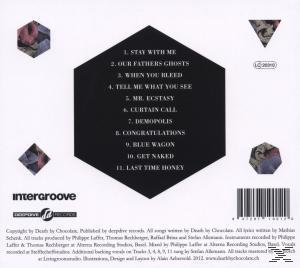 Die Rückseite eines CD-Cases mit schwarzem Hintergrund und weißem Text. Die Titelliste wird angezeigt.
