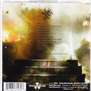 CD-Cover: Hintergrund von Feuer und Explosion. Albumtitel und Titelliste sind auf der rechten Seite aufgeführt.