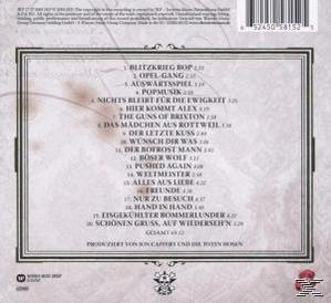 Rückseite einer CD-Hülle mit einer Liste deutscher Songtitel in einem dekorativen Rahmen.