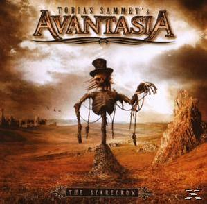 Albumcover mit einer Vogelscheuchenfigur auf einem Feld, Titel 'AVANTASIA' und 'THE SCARECROW'.