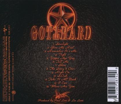 CD-Cover mit dem GOTTHARD-Bandlogo und Trackliste. Der Hintergrund ist dunkel mit orangefarbenem Text.