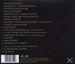 Rückseite des Albums „Private Dancer“. Listet die Songs auf, enthält Bonustracks und enthält einen Barcode.