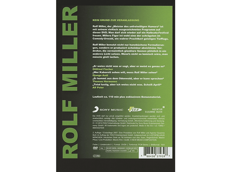 Thumbnail - Rolf Miller - Kein Grund Zur Veranlassung DVD