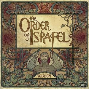 Album borító díszes kerettel. Szöveg: 'The Order of Israfel'. Angyal képe szárnyakkal. Virágmintás háttér.