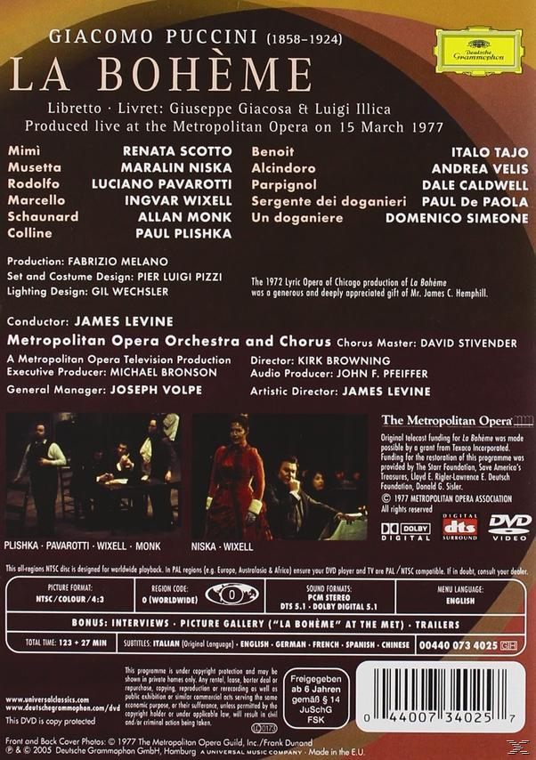 Opera Orchestra - LA And (DVD) VARIOUS, Chorus Metropolitan The - BOHEME (GA)