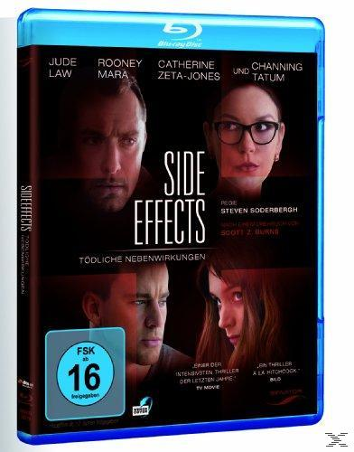 DVD-Cover mit Gesichtern von Schauspielern und dem Titel „Side Effects“ in Blautönen.