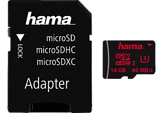 HAMA microSDHC UHS-I CL3 16GB - Speicherkarte (16 GB, 80 MB/s, Schwarz)