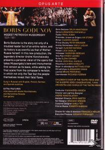 DVD-Cover mit Text und Bildern, die sich auf eine Oper beziehen. Rote und schwarze Farben.