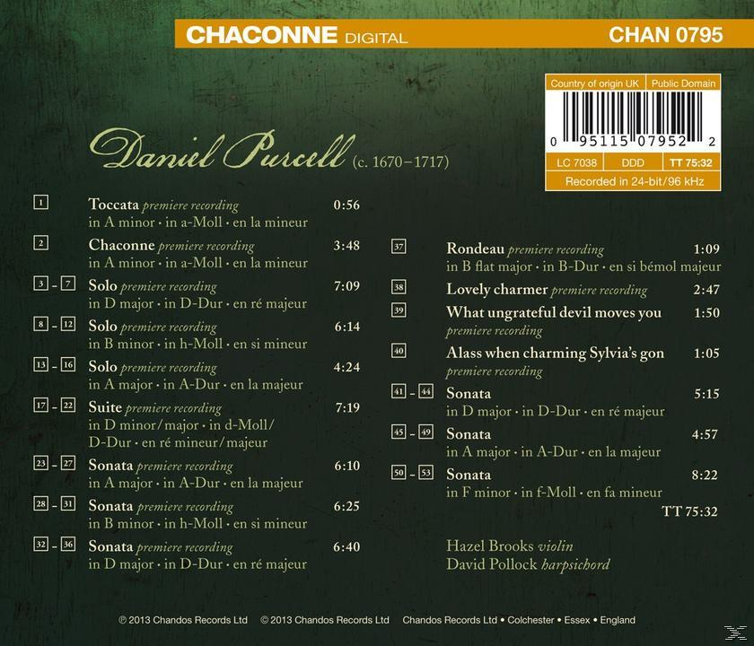 David Pollock, Hazel Brooks - The unknown Purcell  - (CD)