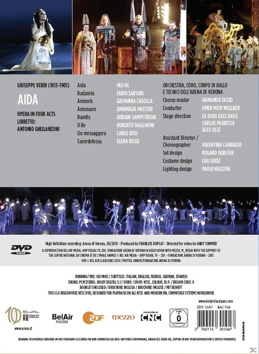 Rückseite einer DVD-Hülle, Text in mehreren Sprachen, Bühnenbild.