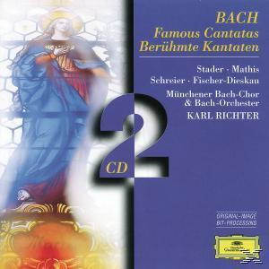 Albumcover: Eine Frau in Blau, Bild einer Heiligen, Titel 'Bach Famous Cantatas', zwei CDs.