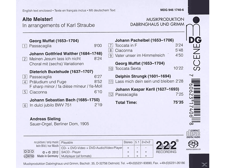 Thumbnail - Andreas Sieling - Alte Meister (SACD Hybrid)