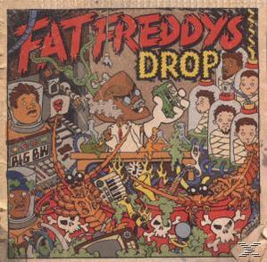 Albumcover mit Zeichentrickfiguren und Text. Der Titel lautet Fat Freddy's Drop.
