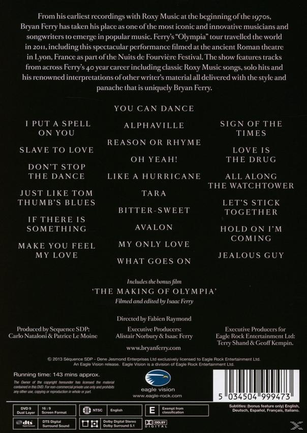 Bryan Ferry - LIVE IN - DE LYON NUITS - FOURVIERE (DVD)