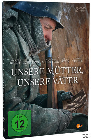 DVD-Cover, Soldat in Winterausrüstung, Titel auf Deutsch: Unsere Mütter, Unsere Väter.