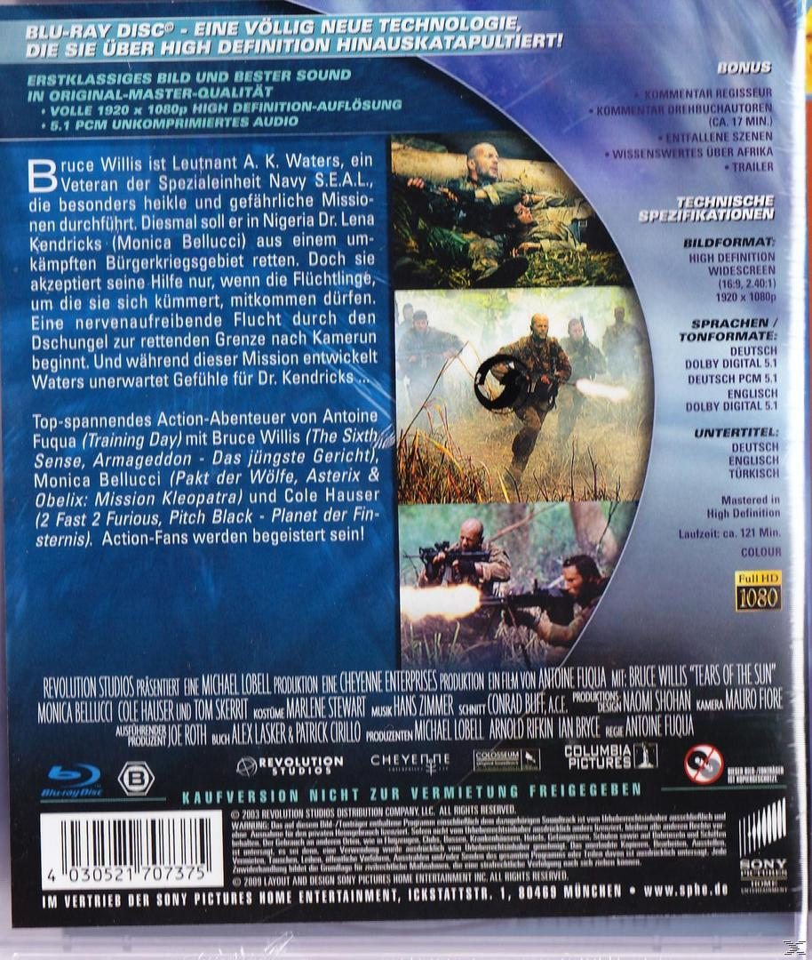 Blu-ray-Rückseite. Text auf Deutsch. Filmszenen. Schauspieler und Credits. Bruce Willis. Actiongeladen.
