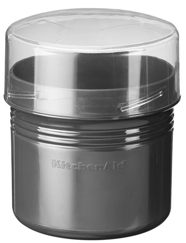 KitchenAid Fleischwolf mit transparentem Deckel. Metallgrau.