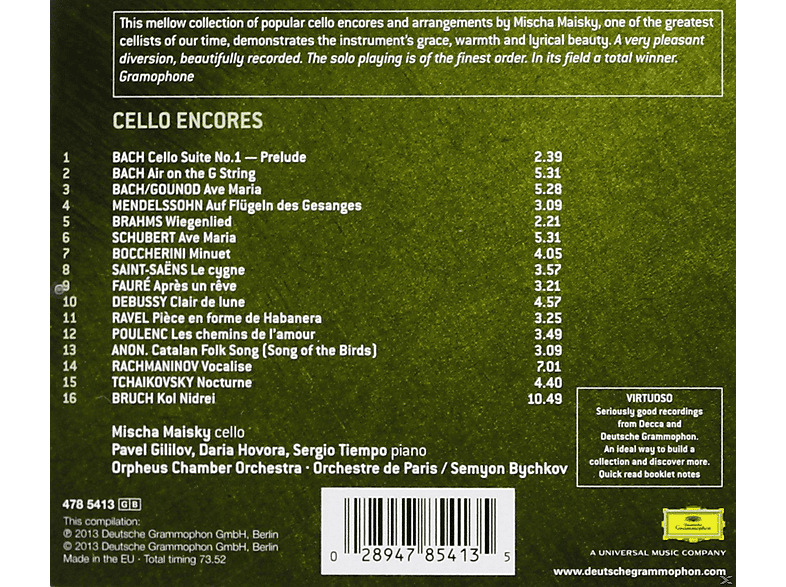 Thumbnail - Mischa Maisky - Cello Encores (CD)
