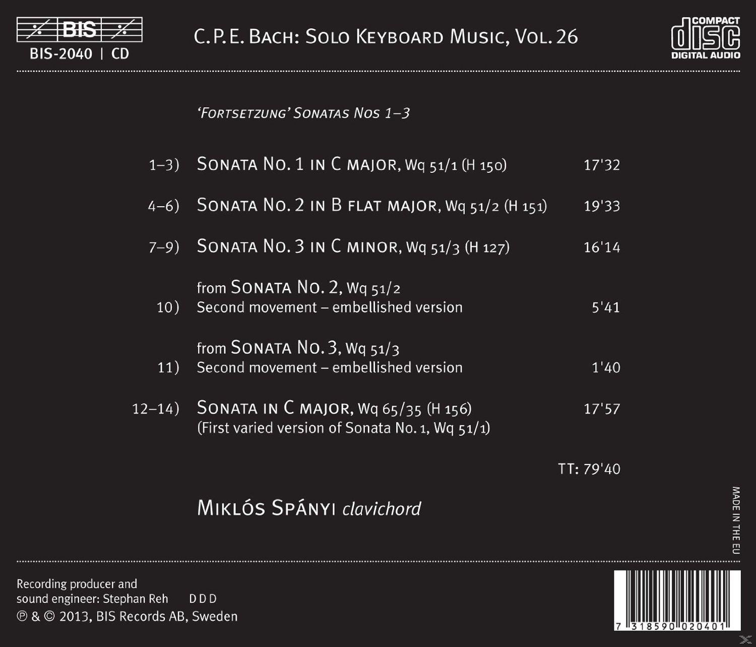 Miklos Spanyi - The Solo Keyboard Music 26  - (CD)