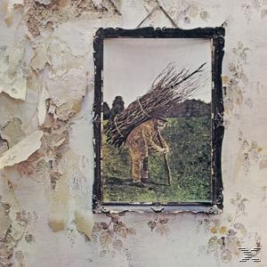 Albumcover, ein Gemälde eines Mannes mit Stöcken in einem Rahmen an einer Tapetenwand.
