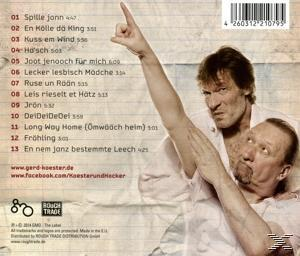 CD-Cover mit zwei Männern, einer zeigt. Text mit Songtiteln und Titelliste.