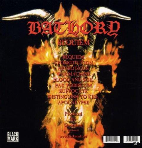 Album borítója egy lángoló kecskeszerű figurával és a BATHORY zenekar nevével.