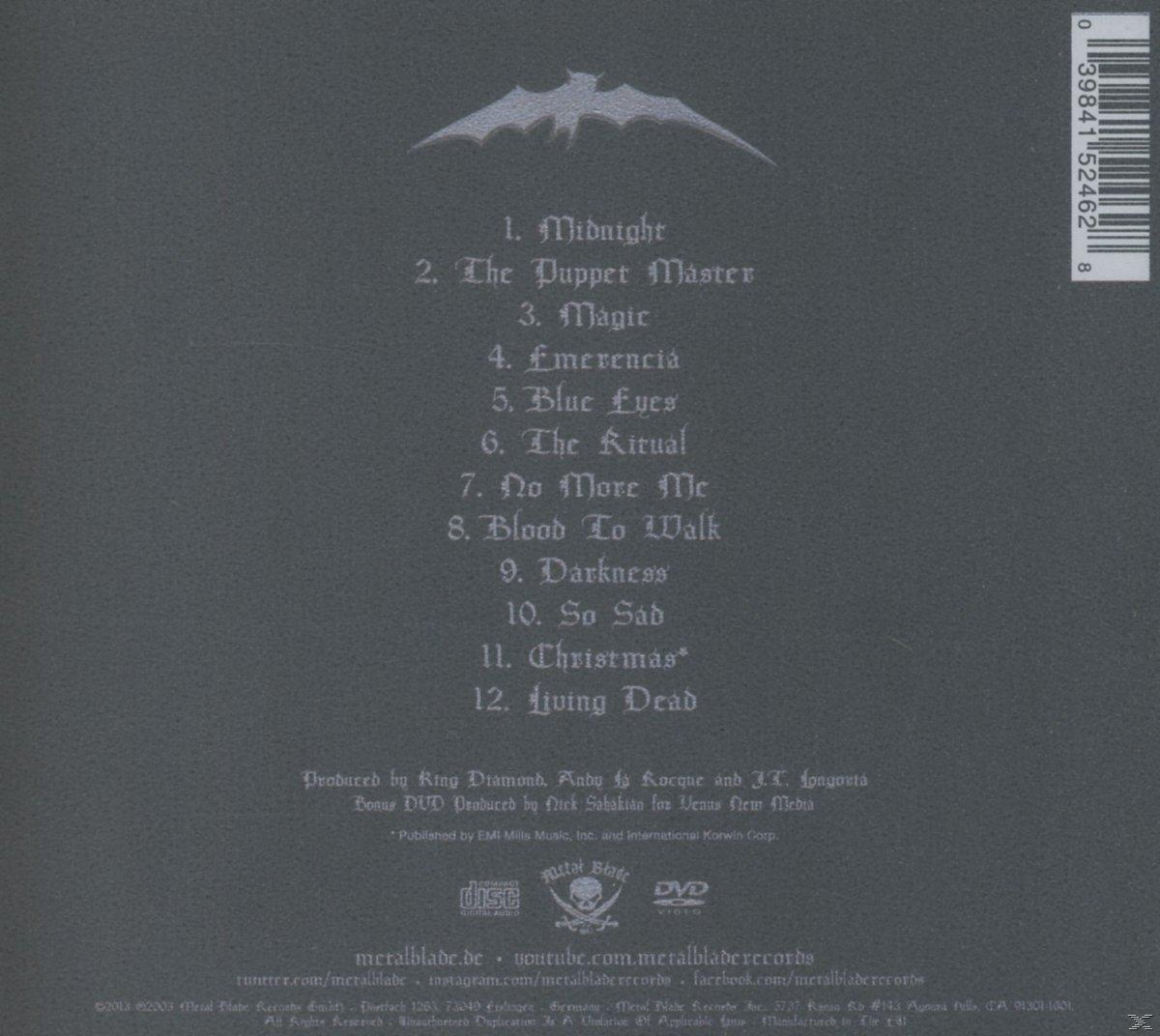 Albumcover: dunkelgrauer Hintergrund, Titelliste und ein Fledermaussymbol. Der Text ist weiß.