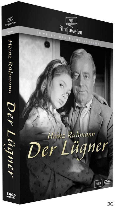 Schwarz-weiß DVD-Cover. Ein Mann und ein Mädchen umarmen sich. Titel: Der Lügner.