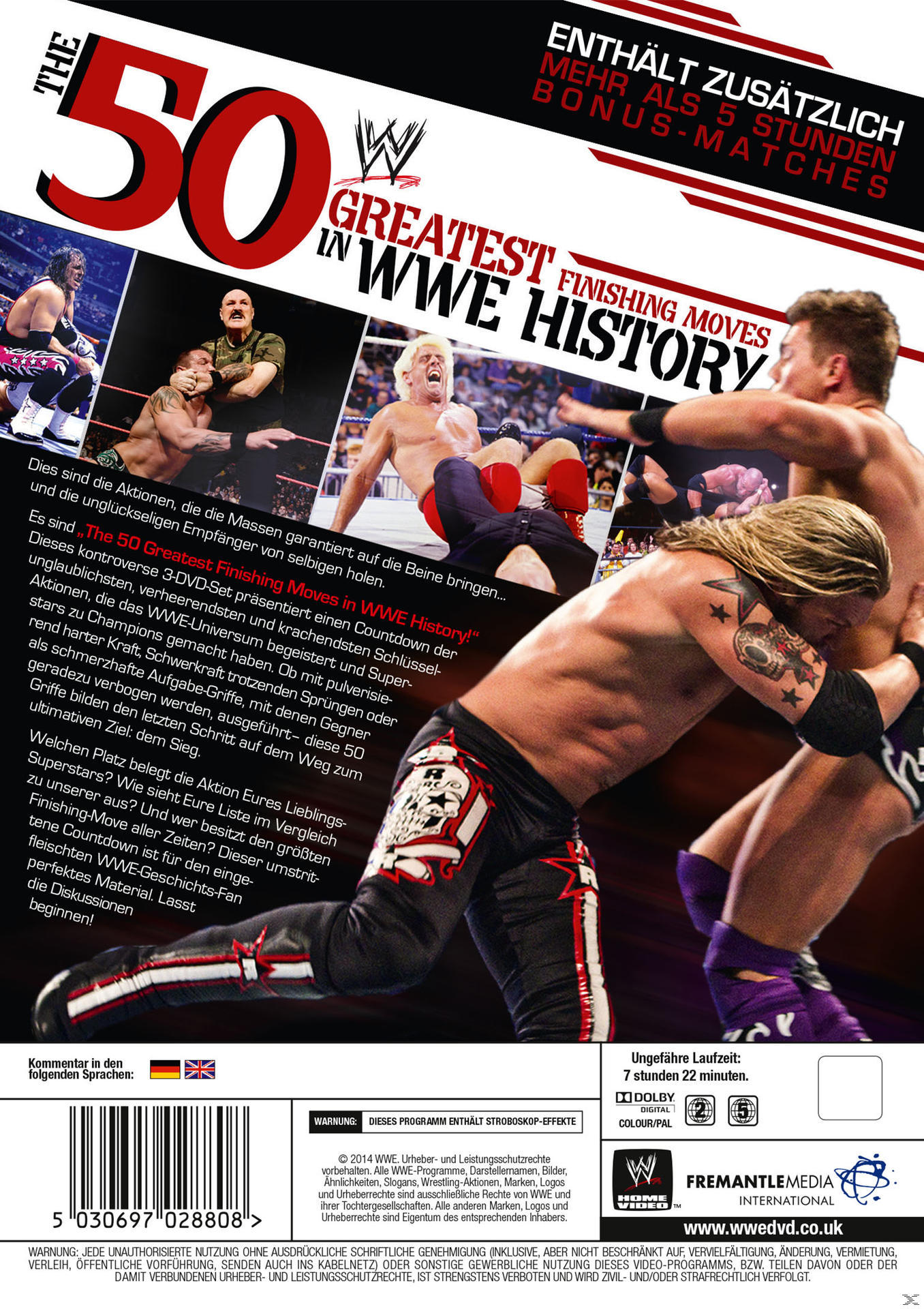 DVD-Cover mit Wrestling-Actionaufnahmen und Text.