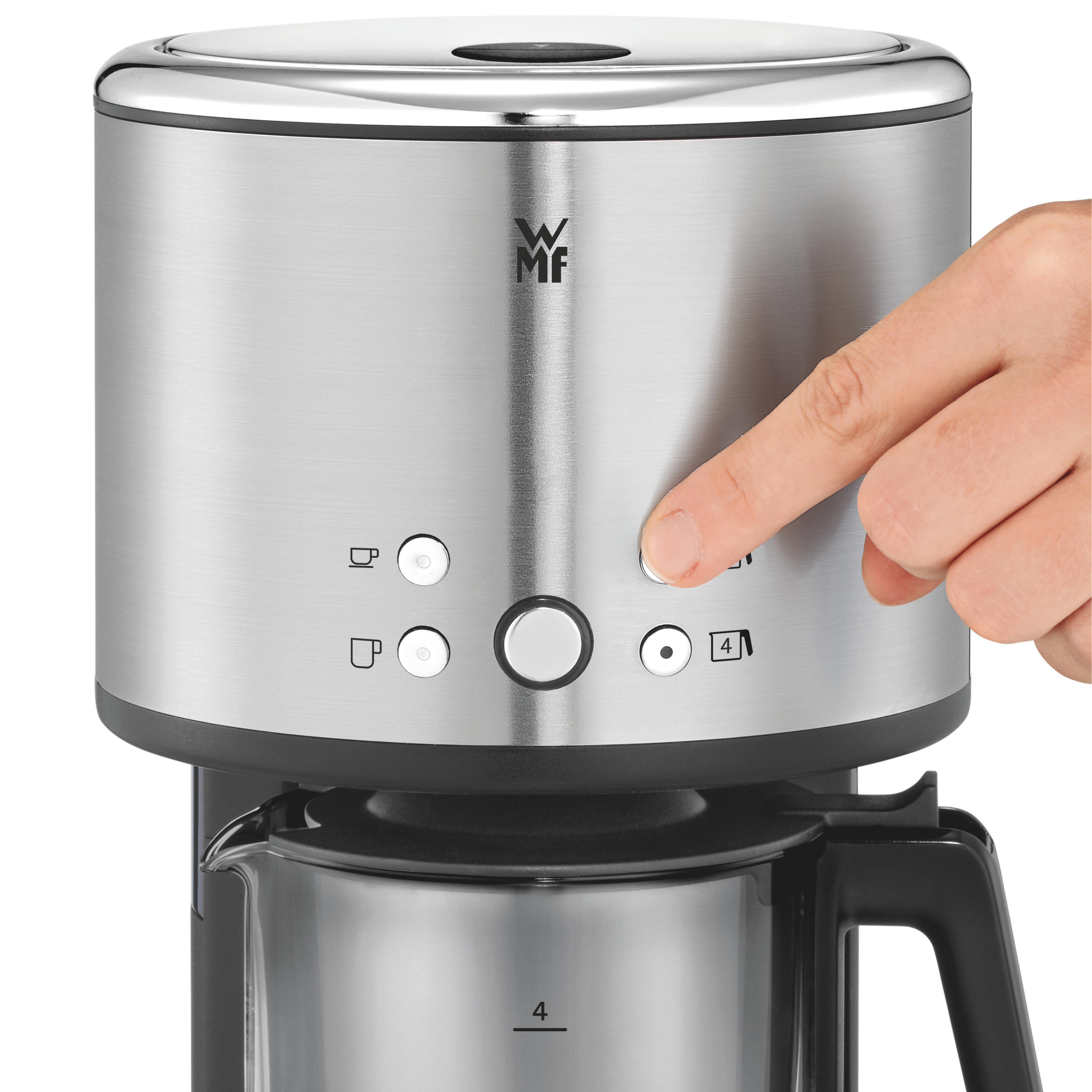WMF 04.1214.0011 Küchenminis Kaffeemaschine Cromargan® matt/Schwarz