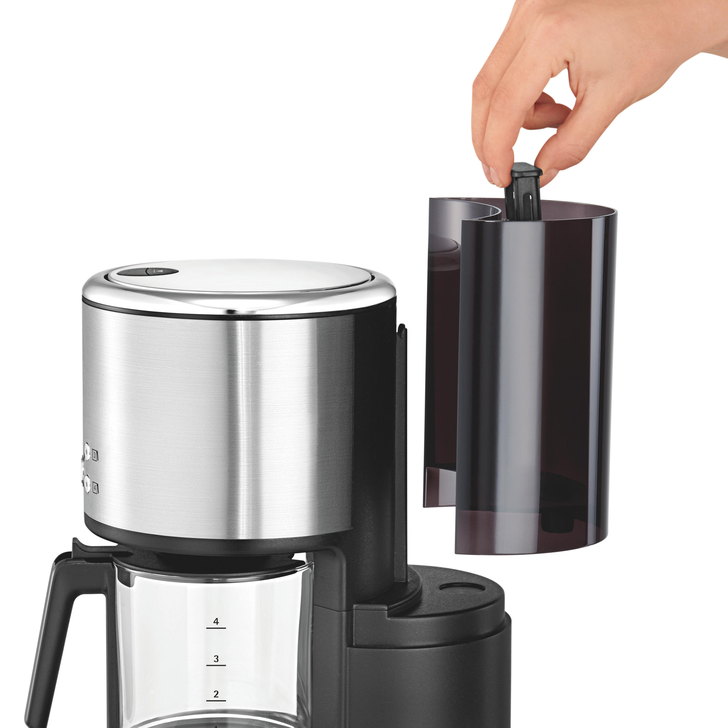 WMF 04.1214.0011 Küchenminis Kaffeemaschine Cromargan® matt/Schwarz