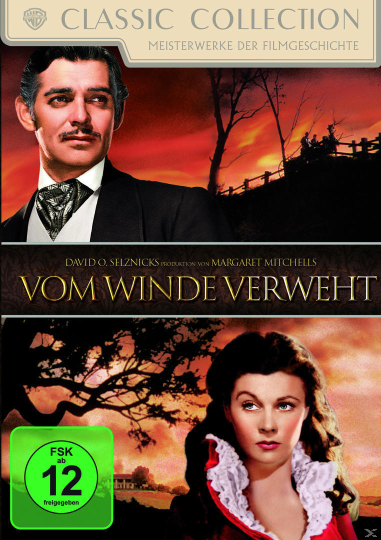 DVD-Cover von Vom Winde verweht. Clark Gable und Vivien Leigh, vor Sonnenuntergang.