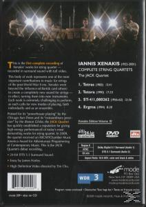 Jack Quartet - ST/4/Tetras/Tetora/Ergma  - (DVD)