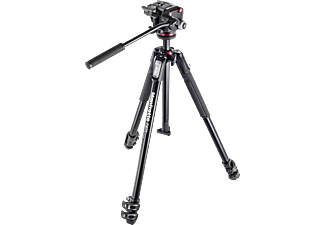 MANFROTTO Manfrotto Kit serie 190, a 3 sezioni, con testa foto/video fluida - treppiede, Alluminio