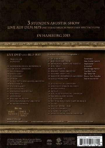 DVD-Rückseite mit Text und einer Titelliste. '3 Stunden Akustik-Show'.
