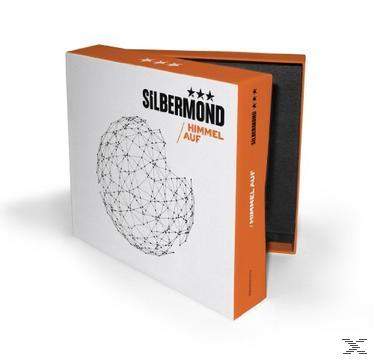 Albumcover mit weißem und orangefarbenem Design. Eine geometrische Form und Text.