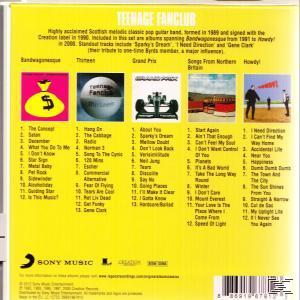 Albumcover: Teenage Fanclub, mit Titelliste und Bandfotos. Gelber Hintergrund.